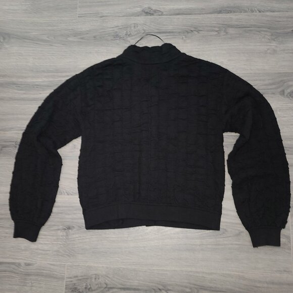 FP Free People Beach size S Button Bomber Cardigan Sweater Textured Oversized - Picture 4 of 6